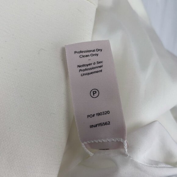 5 Γ 7 Cinq a Sept Fitted Mini Cocktail Dress White Puff Sleeves Squareneck s 10 - Picture 8 of 9